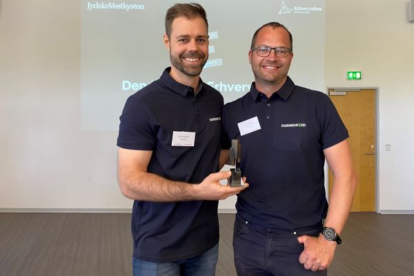 At vinde Den Sydjyske Erhvervspris var en milepæl for os. Vi fik stor medieomtale og styrket synlighed med positiv effekt på samarbejdspartnere og leverandører. René J. Jørgensen, Farmdroid